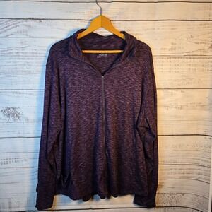 Columbia 3X Purple Space Dye Quarter Zip Pullover Plus Size Active Top